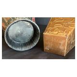 LR - Decorative Ceramic Vase and Metal Planter