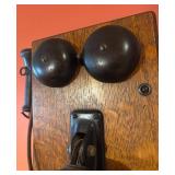 K - Vintage Wall Oak Telephone