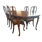 DR - Vintage Dining Table Set With Six Chairs