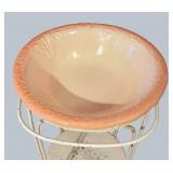 LR - Vintage Wash Stand with Peach Pink Pitcher & Basin