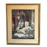 LL - Framed Rococo Style Print - Aristocratic Wedding Scene in Ornate Gold Frame
