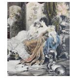 LL - Framed Rococo Style Print - Aristocratic Wedding Scene in Ornate Gold Frame
