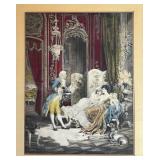 LL - Framed Rococo Style Print - Aristocratic Wedding Scene in Ornate Gold Frame