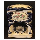LL - Vintage Hand-Painted Ceramic Lidded Jar