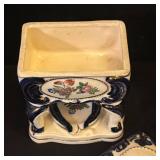 LL - Vintage Hand-Painted Ceramic Lidded Jar