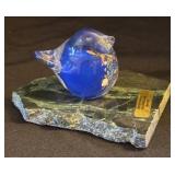 LL - Vintage Hallingglass Norway Bird Figurine Handmade Glass Art
