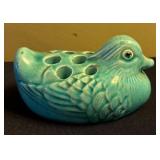 LL - Trio of Vintage Floral Frogs including Floral Duck Frog