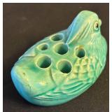 LL - Trio of Vintage Floral Frogs including Floral Duck Frog
