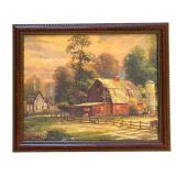 LL - Sunset at Riverbend Farm Print by Thomas Kincaid