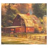 LL - Sunset at Riverbend Farm Print by Thomas Kincaid