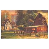 LL - Sunset at Riverbend Farm Print by Thomas Kincaid