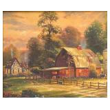 LL - Sunset at Riverbend Farm Print by Thomas Kincaid