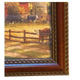 LL - Sunset at Riverbend Farm Print by Thomas Kincaid