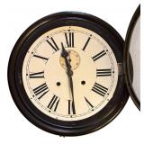 LL - Antique Mahogany Round Wall Clock
