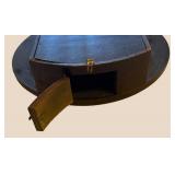 LL - Antique Mahogany Round Wall Clock