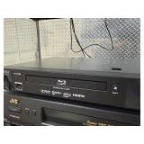 Contents of Cart - Working Electronics Including Panasonic Color Monitor CT-1382-VY BluRay Player VCR etc