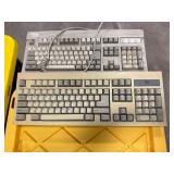 Large Bin w/Assorted Vintage Computer Keyboards