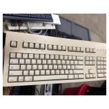 Large Bin w/Assorted Vintage Computer Keyboards & Other Items