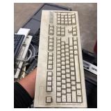Large Bin w/Assorted Vintage Computer Keyboards & Other Items