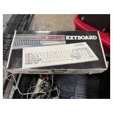 Large Bin w/Assorted Vintage Computer Keyboards & Other Items