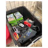 Large Bin Full of Assorted Video Games & Accessories Controllers Cords etc - Mostly Original XBOX