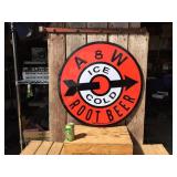 A&W ROOT BEER - 30" Embossed Metal Sign