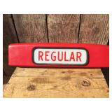 Vintage Gas Pump "REGULAR" Metal Pump Header/Top - 23" x 6"