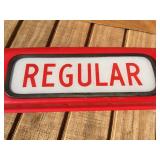 Vintage Gas Pump "REGULAR" Metal Pump Header/Top - 23" x 6"