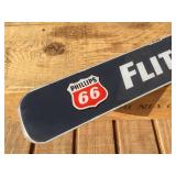 Vintage PHILLIPS 66 "FLITE - FUEL" - Glass Window/Sign