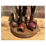 MCM Tobacco Pipe Holder - Including 8 Pipes
