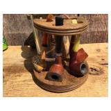 MCM Tobacco Pipe Holder - Including 8 Pipes