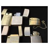 (8) Vintage Pocket Lighters - Stormking - Evans - Win - Rogers - Swank - Bomart