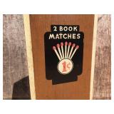 Antique 1 Cent Matchbook Vending Dispenser - Works!