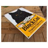 BLACK CAT - Porcelain/Metal Advertiser Sign 9" x 12 3/4"