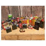 Group Vintage Oil/Lubricant Cans - Texaco - Singer - Military