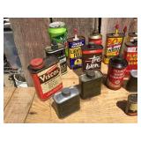 Group Vintage Oil/Lubricant Cans - Texaco - Singer - Military