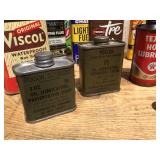 Group Vintage Oil/Lubricant Cans - Texaco - Singer - Military