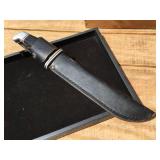 Classic! BUCK 120 Knife + Sheath - Blade Appears VERY GOOD!