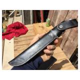 Classic! BUCK 120 Knife + Sheath - Blade Appears VERY GOOD!