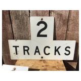 3 Vintage Railroad "2 Tracks" Aluminum Signs 27 1/4" x 18"