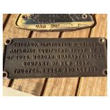 2 Vintage Railroad - Rail Car Builders Badges - Aluminum