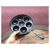 Vintage GRISWOLD No. 32 Cast Iron Hole AEBLESKIVER 962 Pan