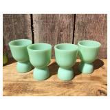 (4) Green/Jadeite - Egg Cups