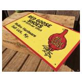 Vintage RED GOOSE SHOES - 17 1/2" x 10" Metal Sign