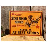Vintage "STAR BRAND SHOES are better" - Embossed 14" x 11" Metal Sign