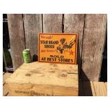 Vintage "STAR BRAND SHOES are better" - Embossed 14" x 11" Metal Sign