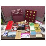 Nifty Vintage RAILROAD - Brochures - Time Tables - Collector Coin Set