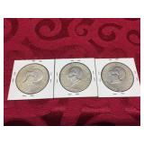 (3) Eisenhower Uncirculated Bicentennial Dollar Coins 1776-1976