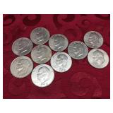 (10) Eisenhower Dollar Coins