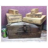 Antique STERLING DENTAL - Dental Engine Kit/Parts/Wooden Boxes